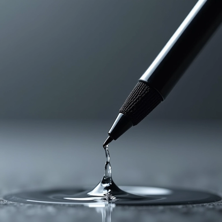 Teste de resistência à água de delineador.