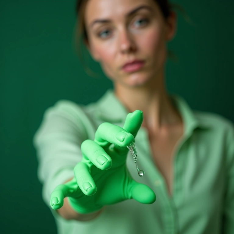 Teste de resistência à água do corretivo verde.
