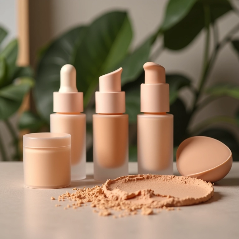 Texturas de base para pele mista: líquida, mousse e pó.