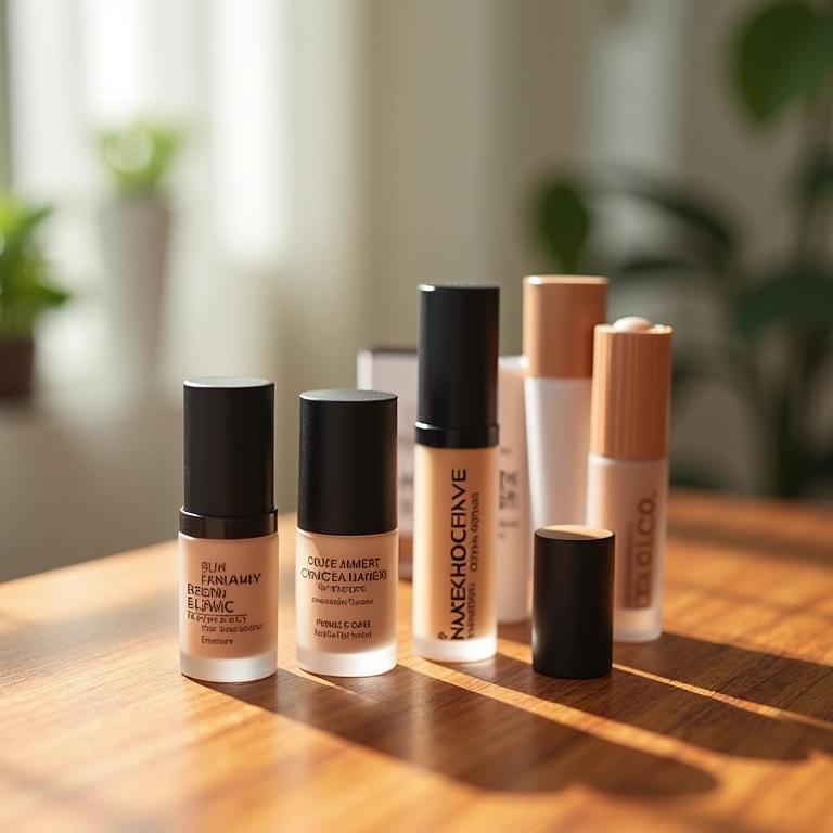 Texturas de corretivo: líquido, cremoso e em bastão.