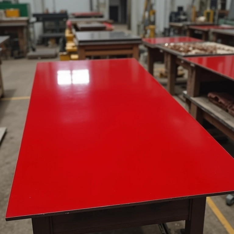 Uniformização da superfície metálica com primer vermelho.