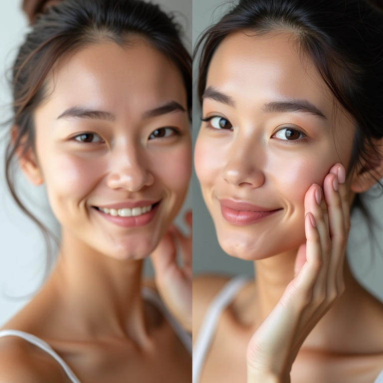 Uniformização do tom da pele com CC cream e Vitamina C.