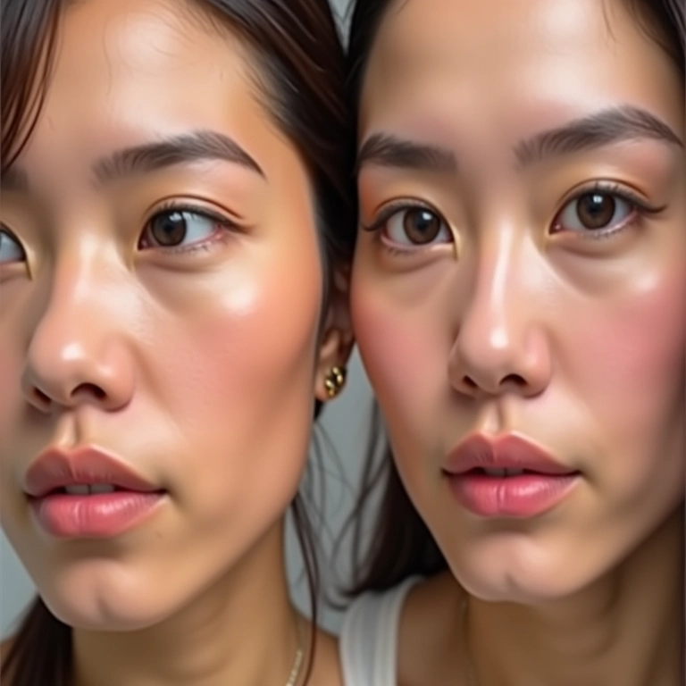 Uniformização do tom da pele com primer de ácido hialurônico.