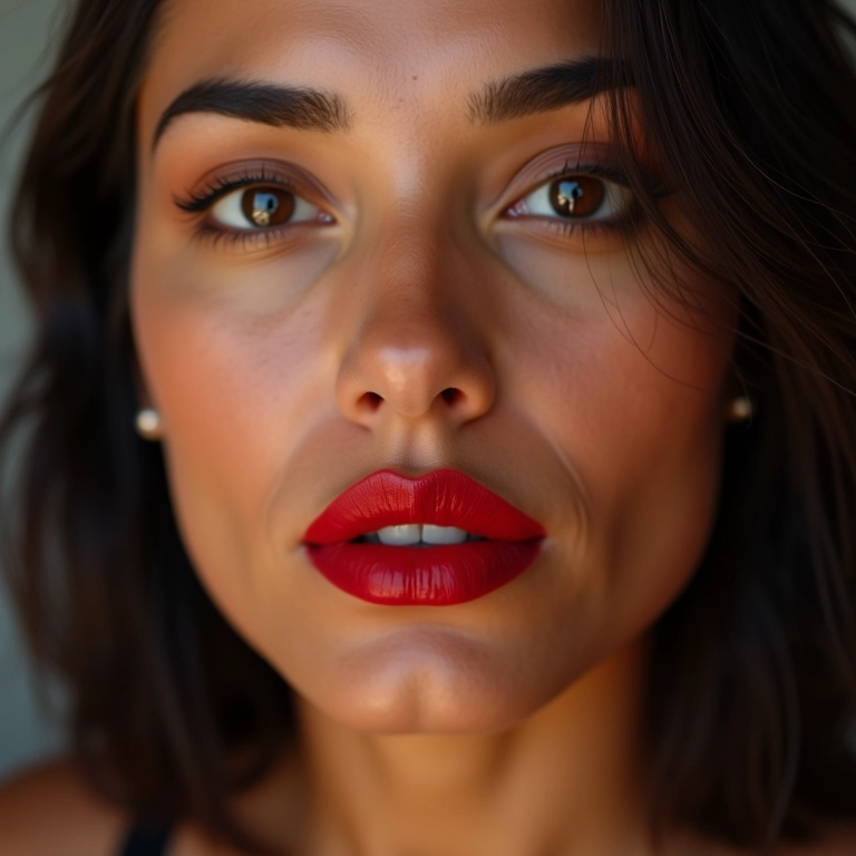 Usando batom vermelho para atrair atenção.