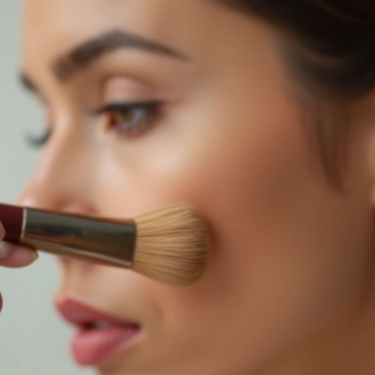 Usando um pincel adequado para aplicar a base.