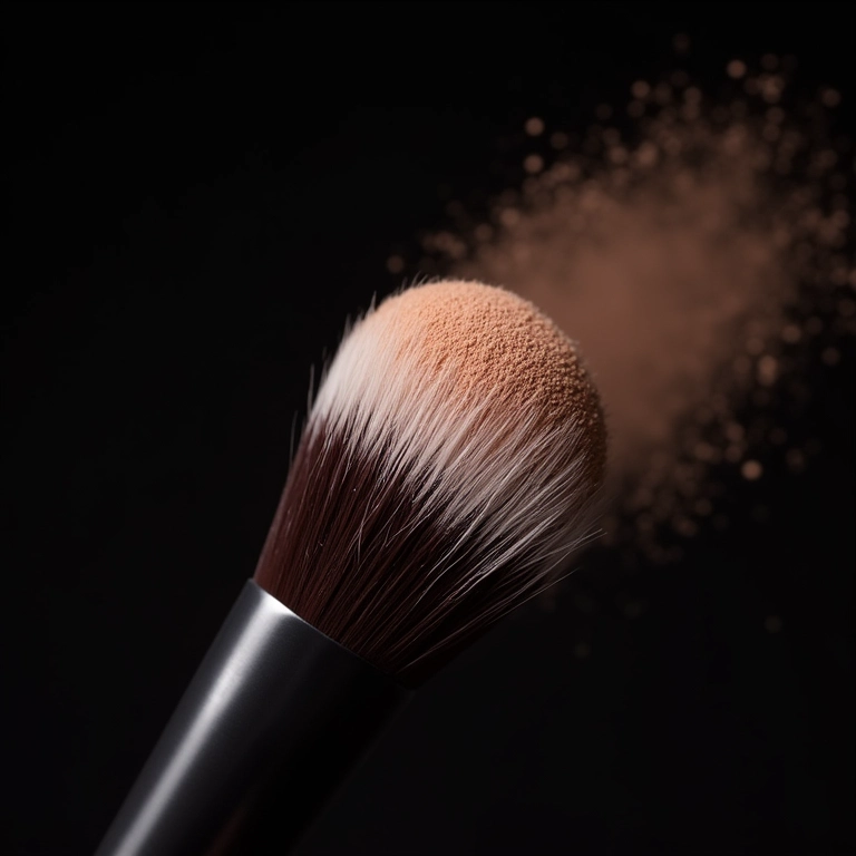 Usando um pincel adequado para aplicar iluminador.