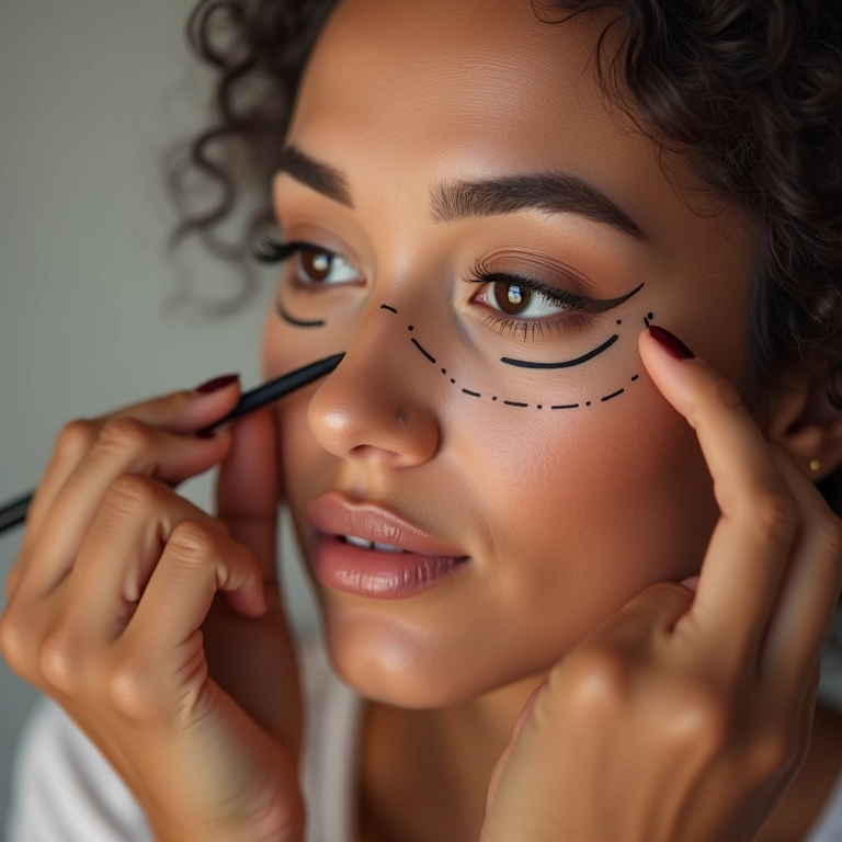 Use a técnica do pontilhado para um delineado mais fácil.