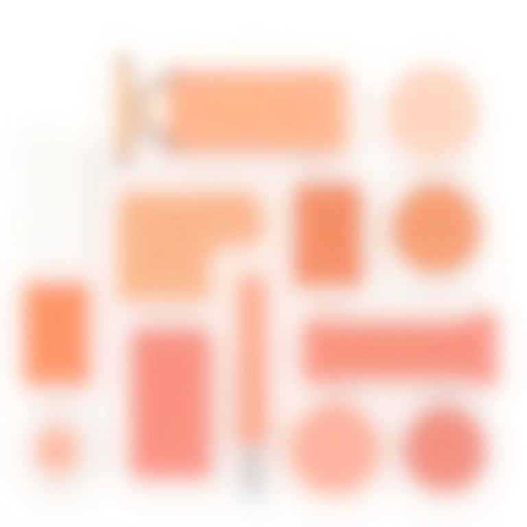 Várias marcas de blush laranja.