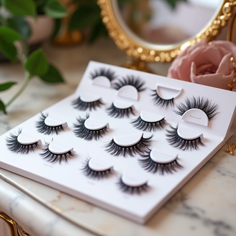 Variedade de cílios postiços para escolher o ideal.