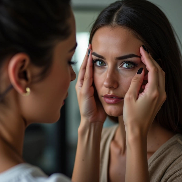 Visagismo na maquiagem para pálpebras caídas.