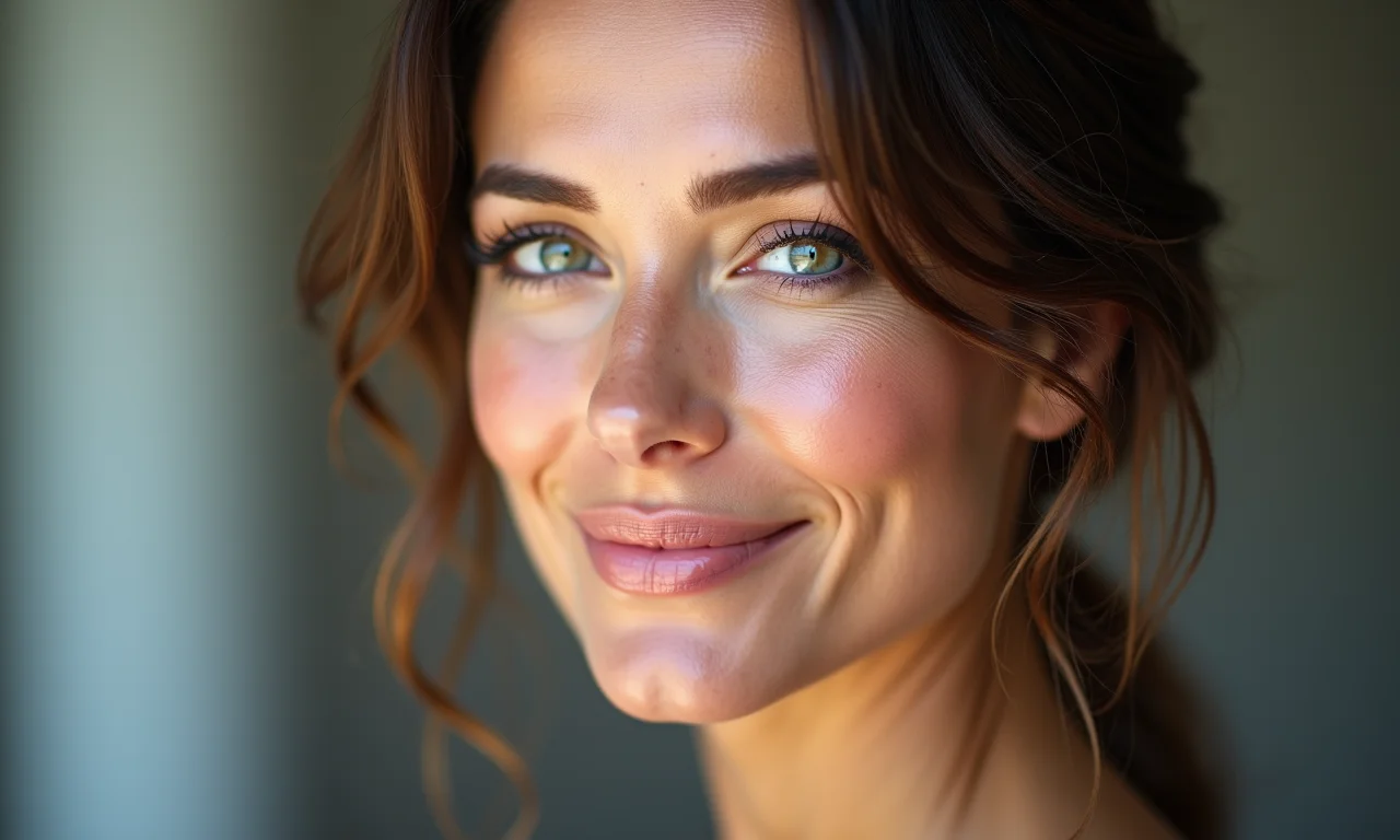 Acabamento natural e luminoso do blush cremoso na pele madura.