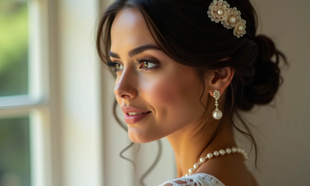 Acessórios de cabelo delicados com estilo coquette aesthetic.