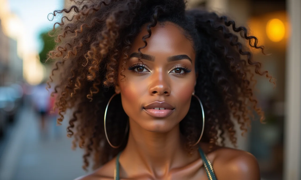 Acessórios de cabelo estilosos complementando a maquiagem.