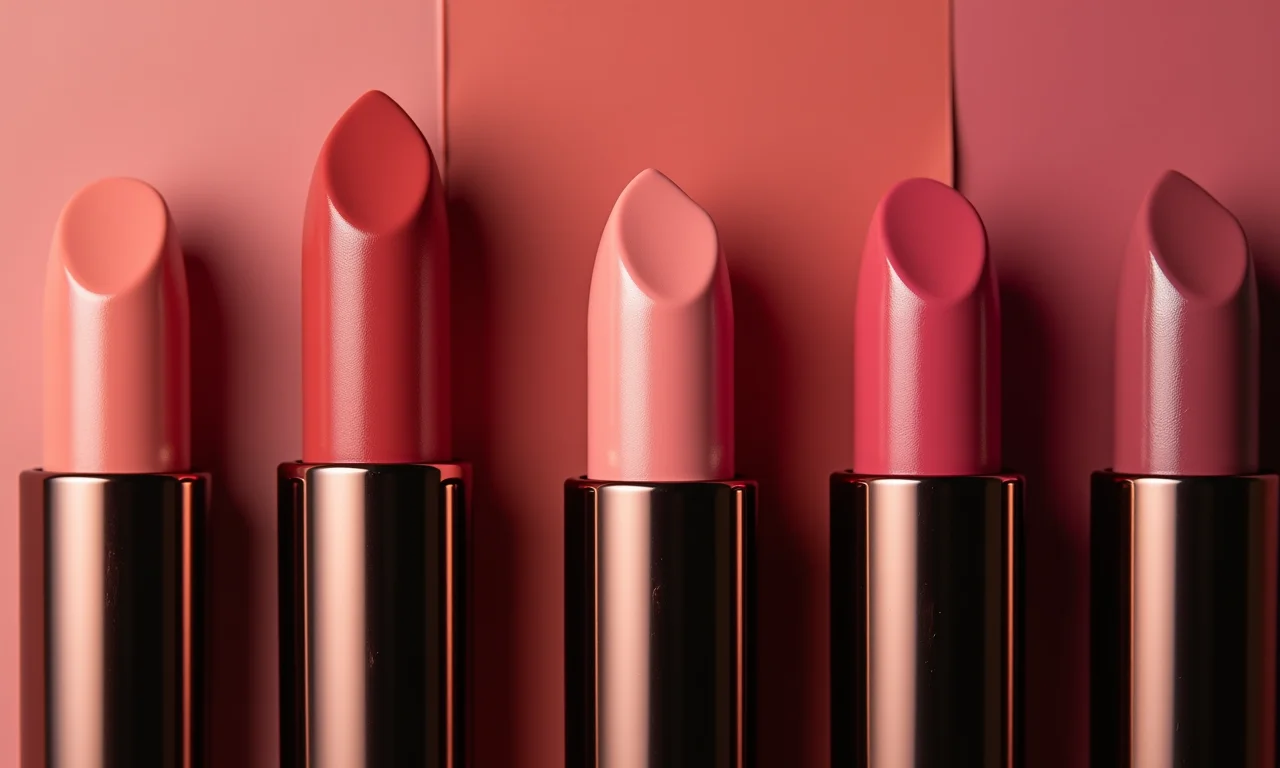 Amostras de batons nude com texturas variadas em pele negra.