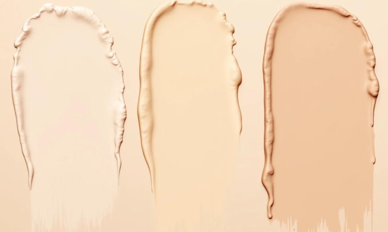 Amostras de corretivo com diferentes níveis de cobertura.