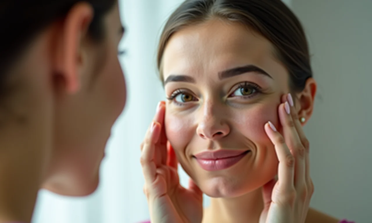 Analisando o formato do rosto para uma maquiagem personalizada.