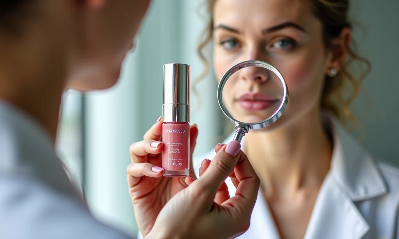 Análise dos ingredientes de um gloss labial com efeito volume.