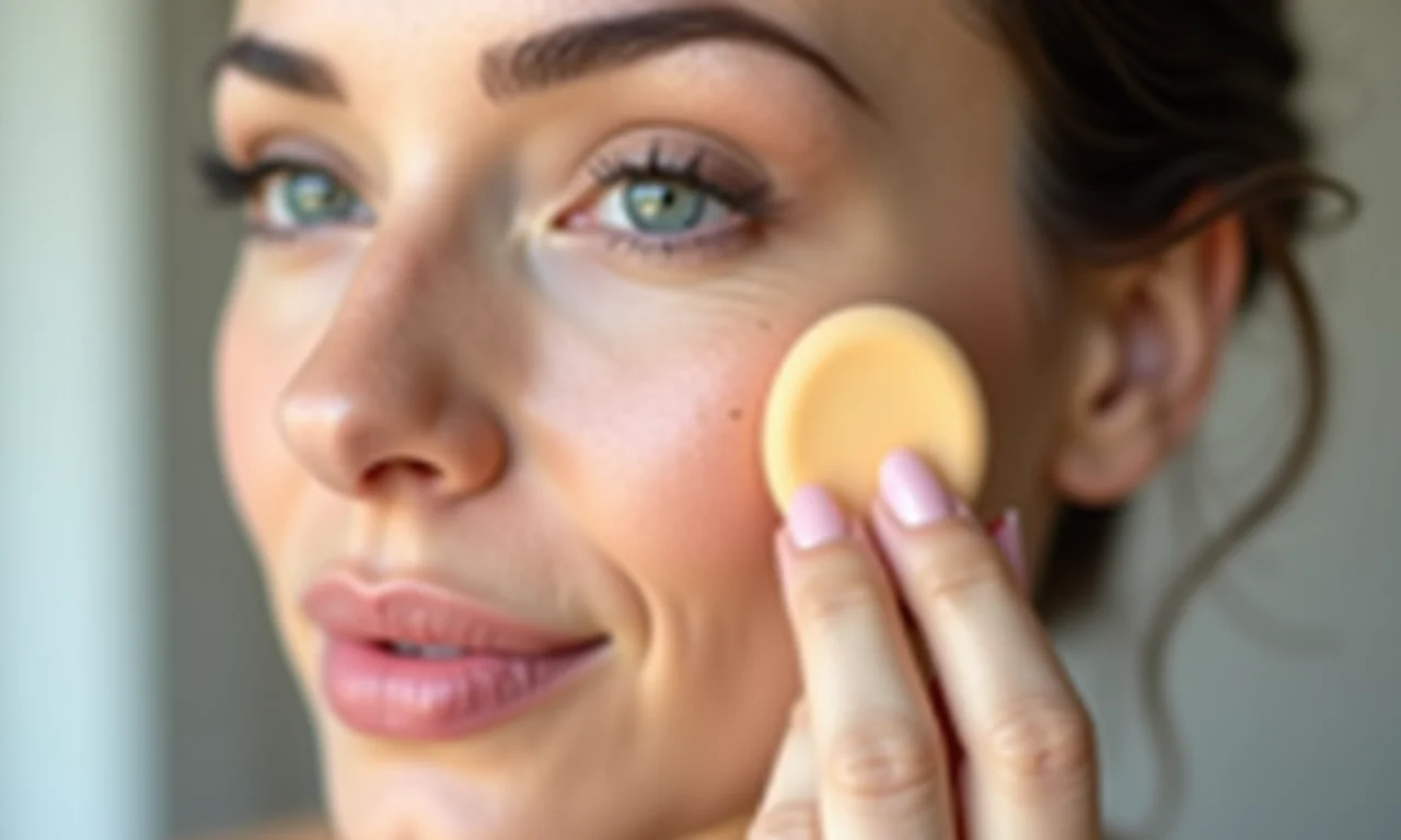 Aplicação de base com esponja para um acabamento natural.