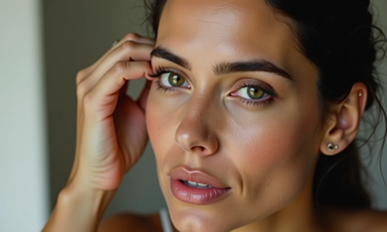 Aplicação de base e corretivo para uniformizar o tom da pele.