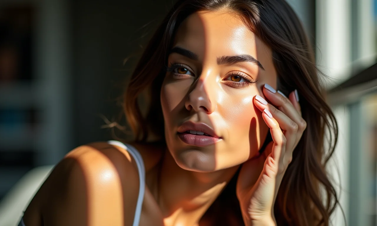 Aplicação de base leve e iluminada em modelo brasileira.