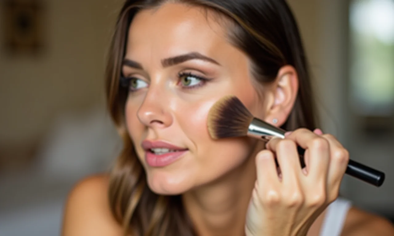 Aplicação de base leve para cobertura natural da pele.