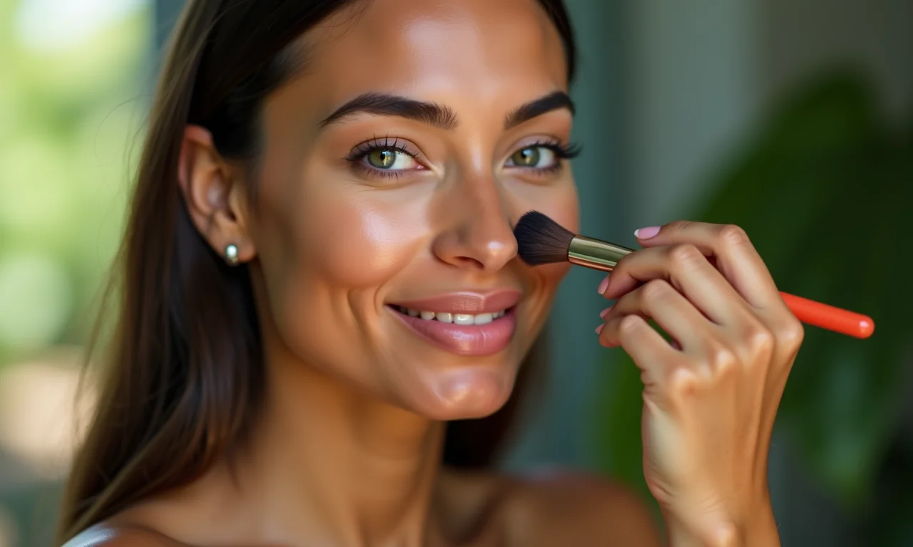 Aplicação de base leve para maquiagem natural