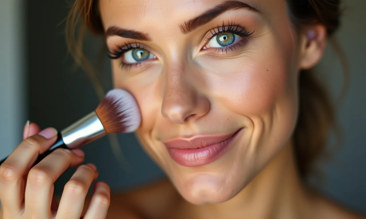 Aplicação de base matte para evitar brilho excessivo.