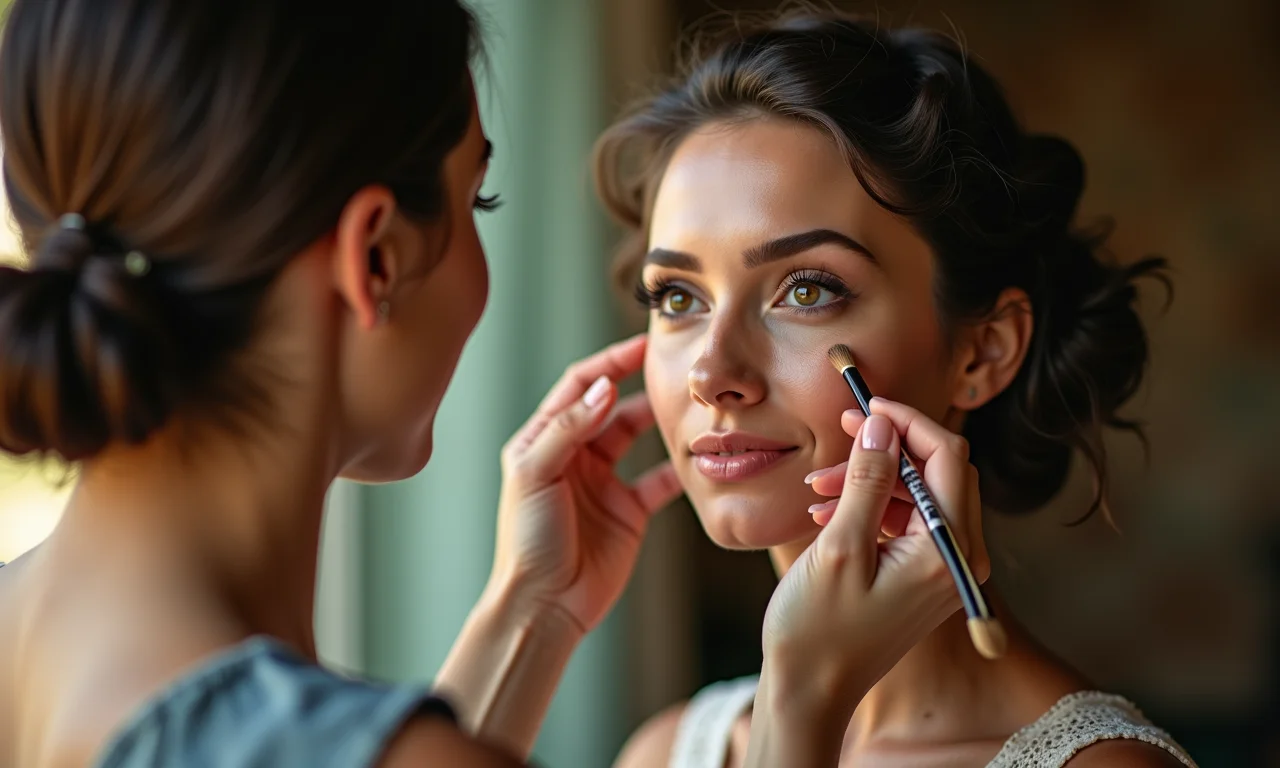 Aplicação de base para maquiagem impecável dos anos 20.