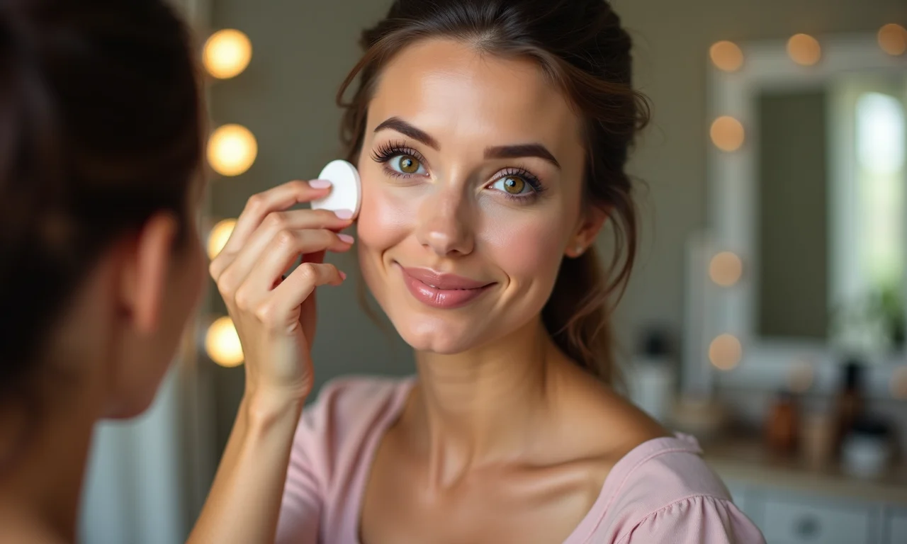 Aplicação de base para uma pele impecável no estilo anos 50.