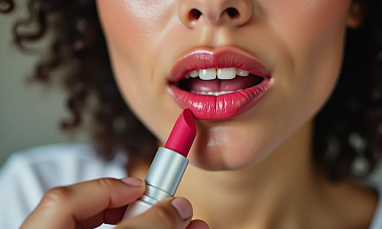 Aplicação de batom hidratante