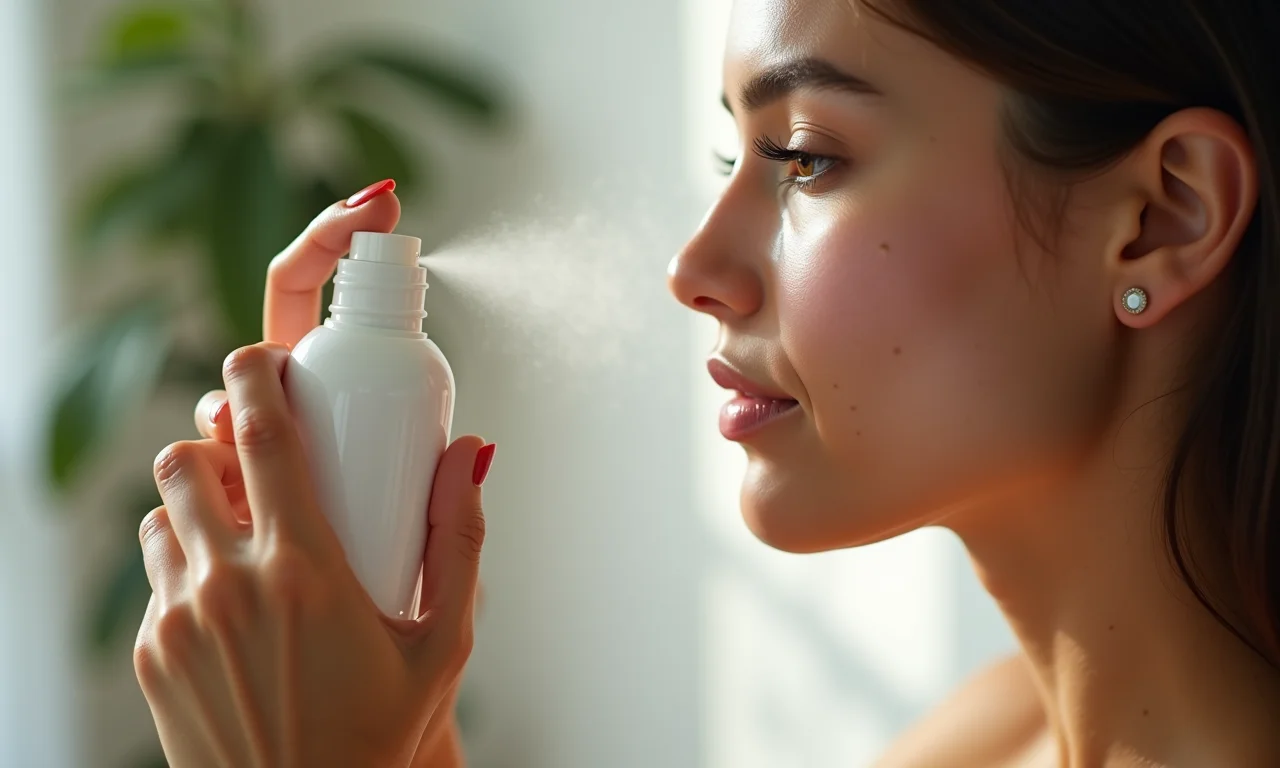 Aplicação de bruma fixadora hidratante