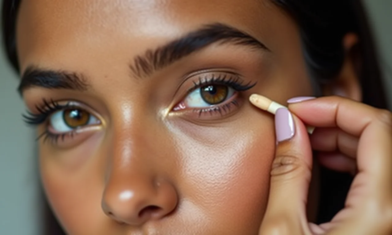 Aplicação de corretivo para olheiras.