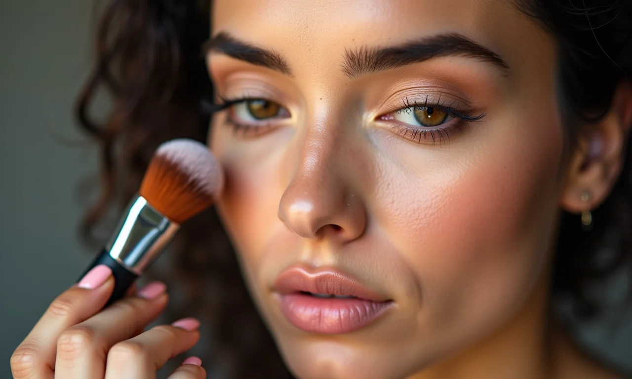 Aplicação de corretivo salmão para neutralizar olheiras.