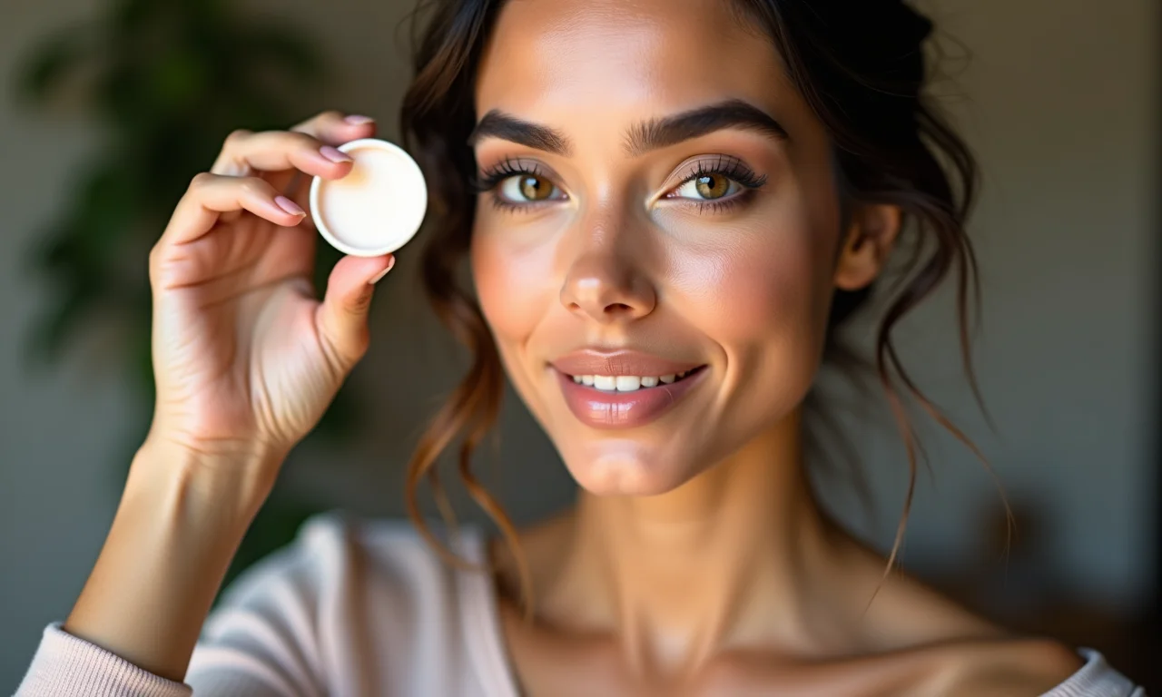 Aplicação de pó translúcido para selar a maquiagem.