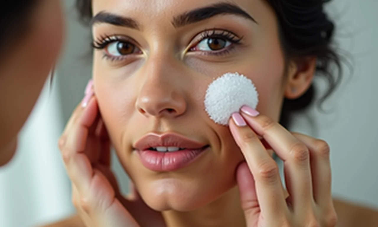 Aplicação de primer para disfarçar poros dilatados.