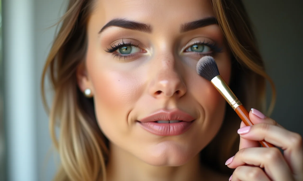 Aplicação de sombras hipoalergênicas.