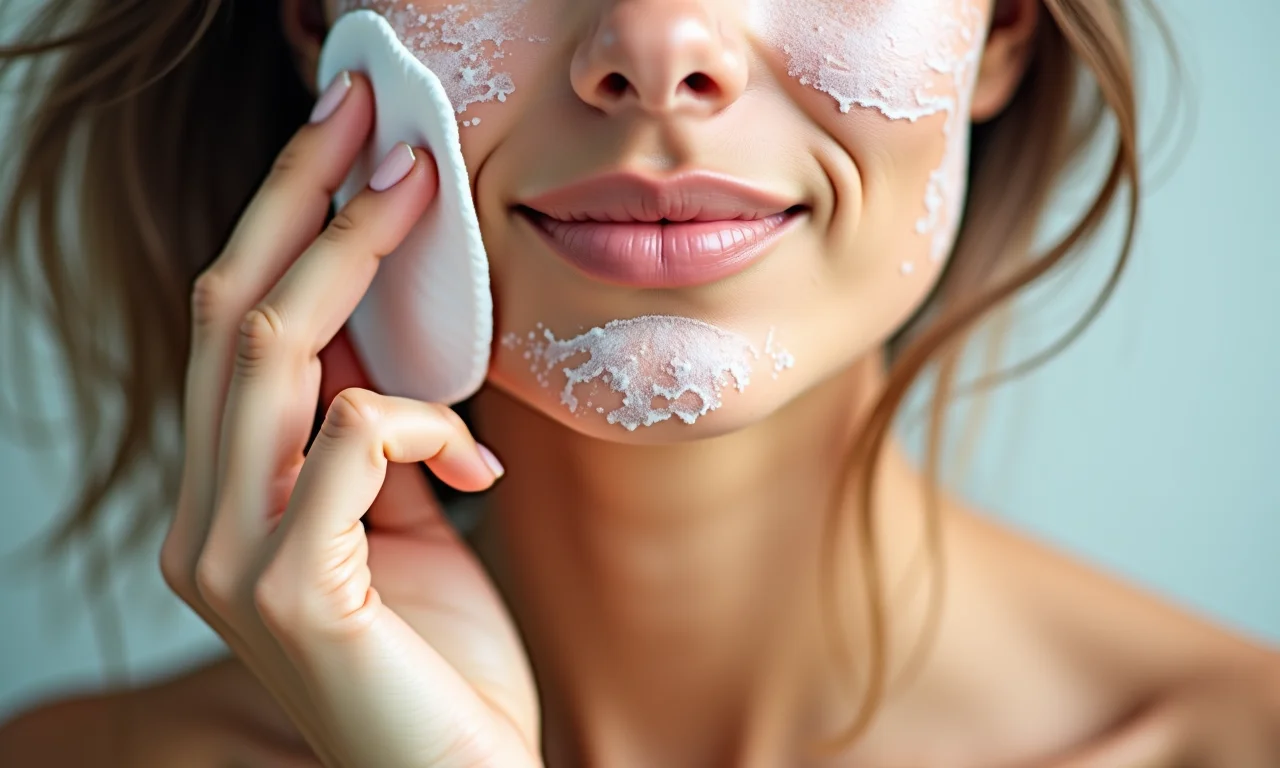 Aplicação de tônico para equilibrar o pH da pele oleosa.