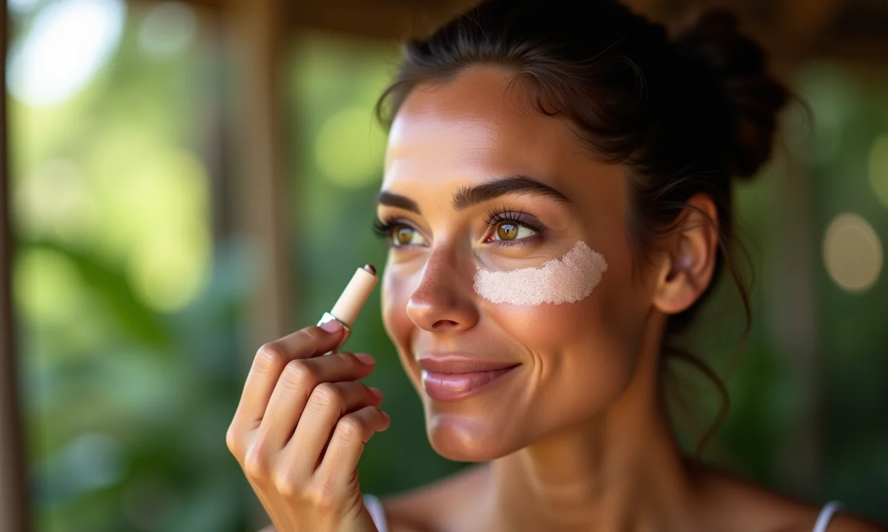 Aplicação estratégica de corretivo nas manchas de melasma.