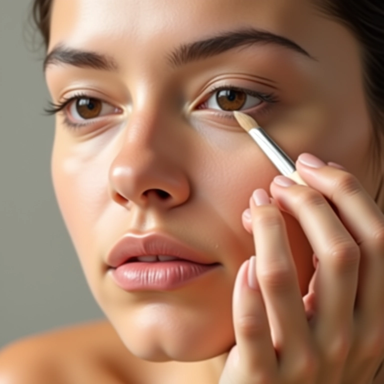 Aplicação fácil do corretivo oil-free com pincel.