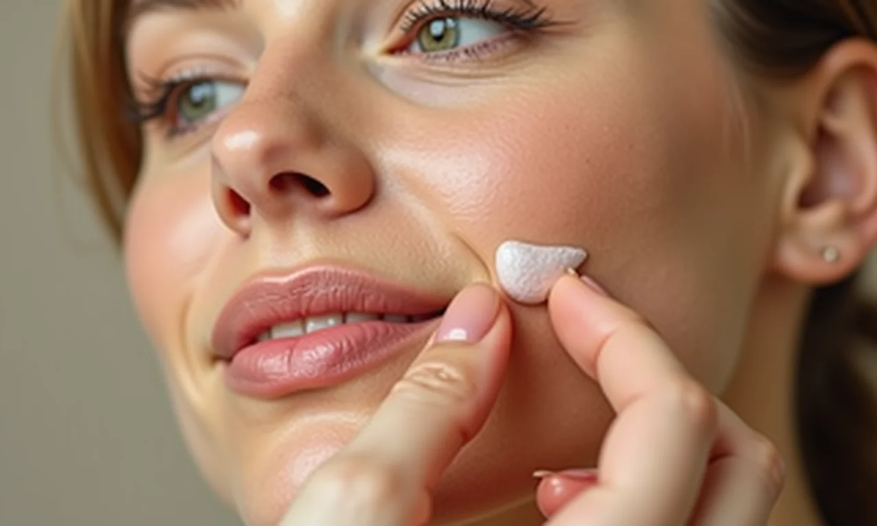 Aplicação moderada de iluminador líquido.