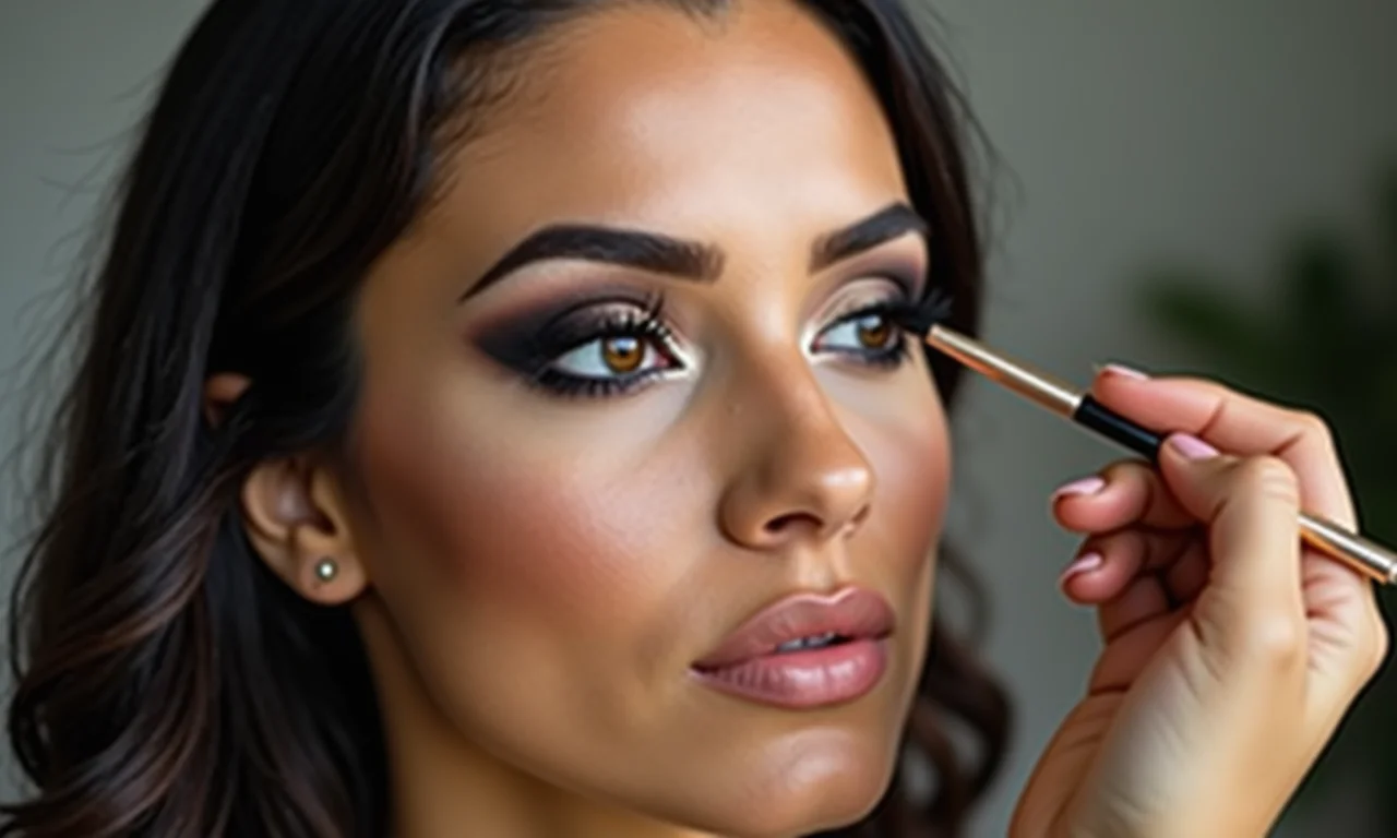 Aplicando a sombra preta aos poucos.