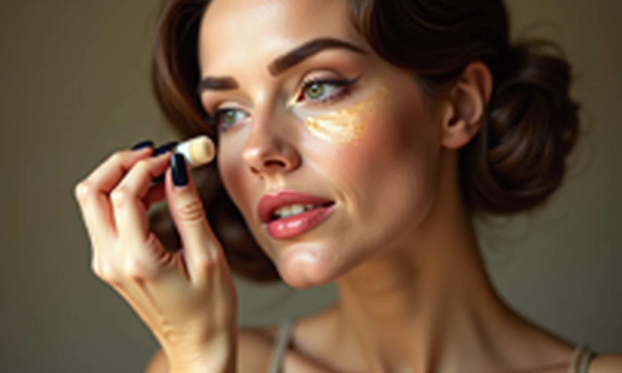 Aplicando iluminador para realçar os pontos fortes.