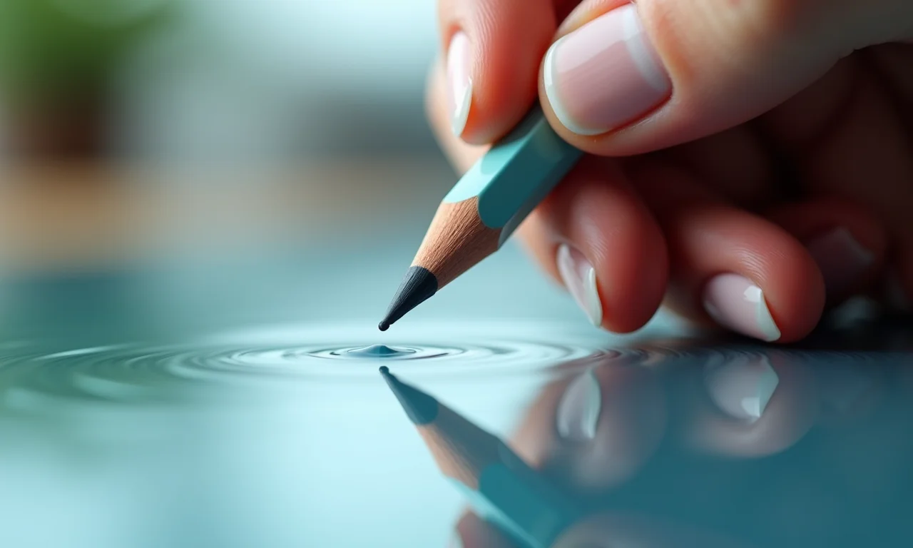 Aplicando lápis claro na linha d’água.