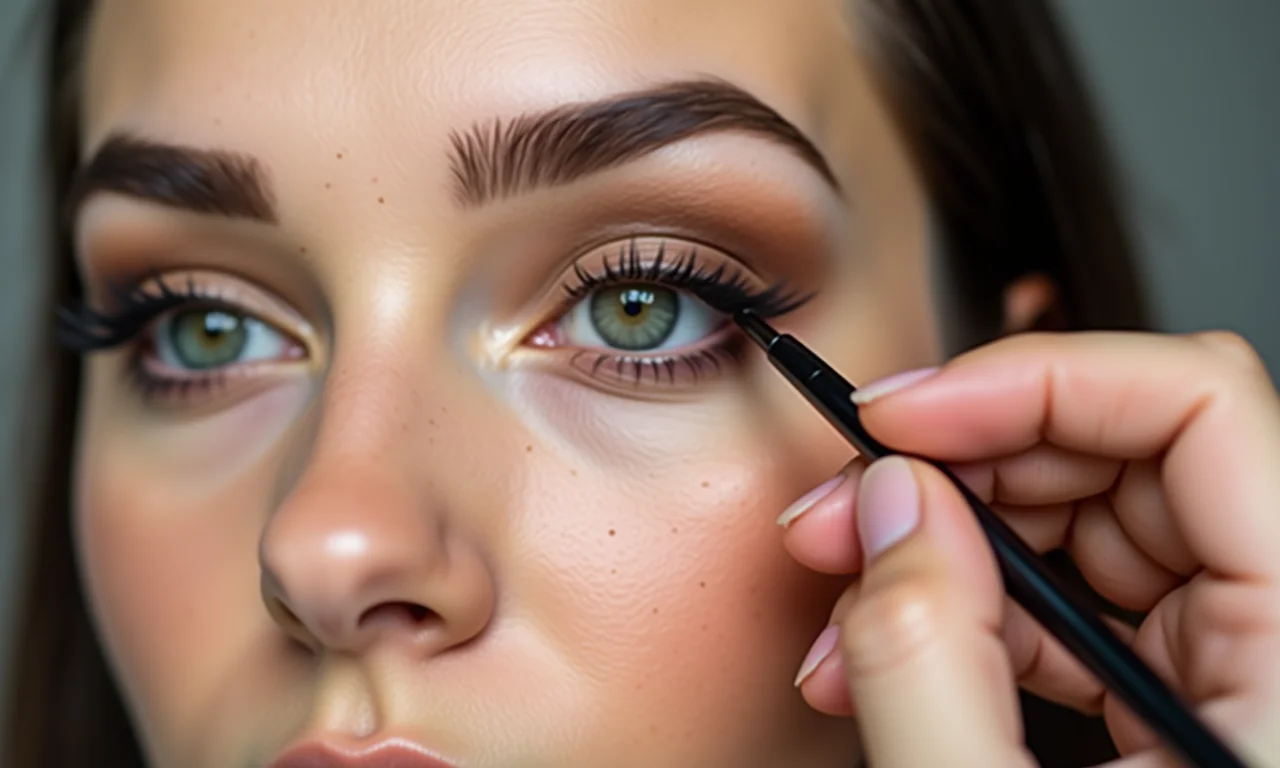 Aplicando sombra marrom escura no canto externo.