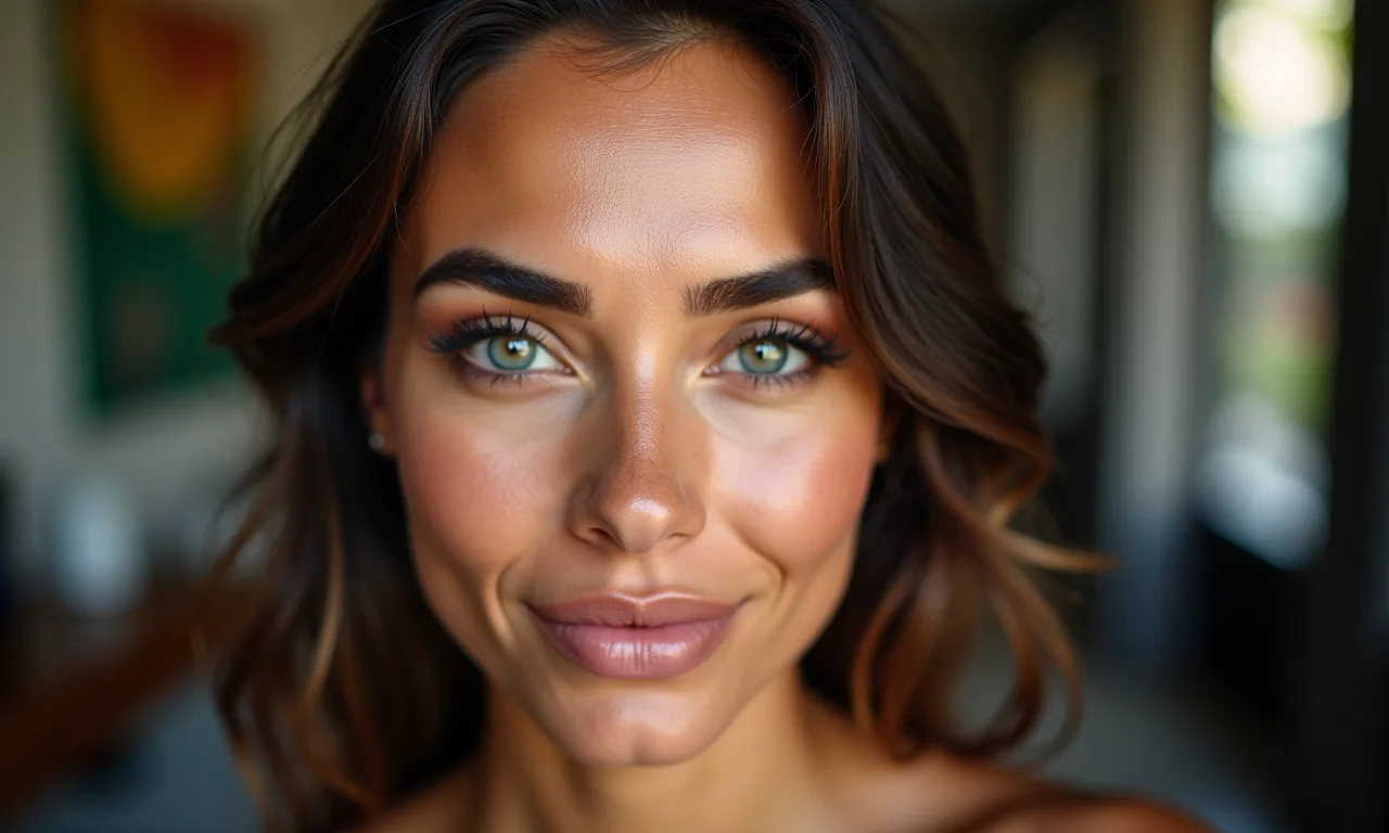 Arco da sobrancelha marcado em mulher brasileira.