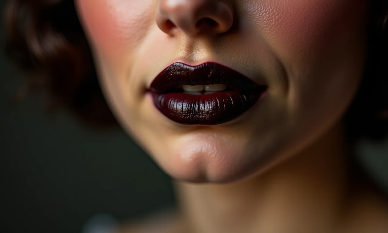 Batom escuro e marcante no estilo anos 20.