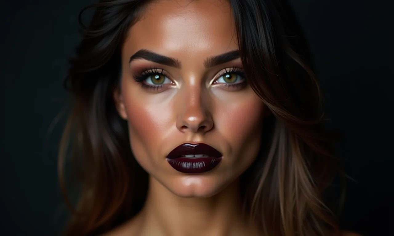 Batom escuro, o toque final da maquiagem gótica suave.
