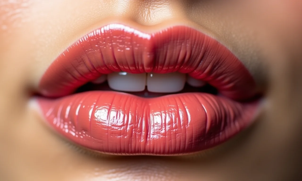 Batom nude ou colorido para harmonizar com o cut crease semi aberto.