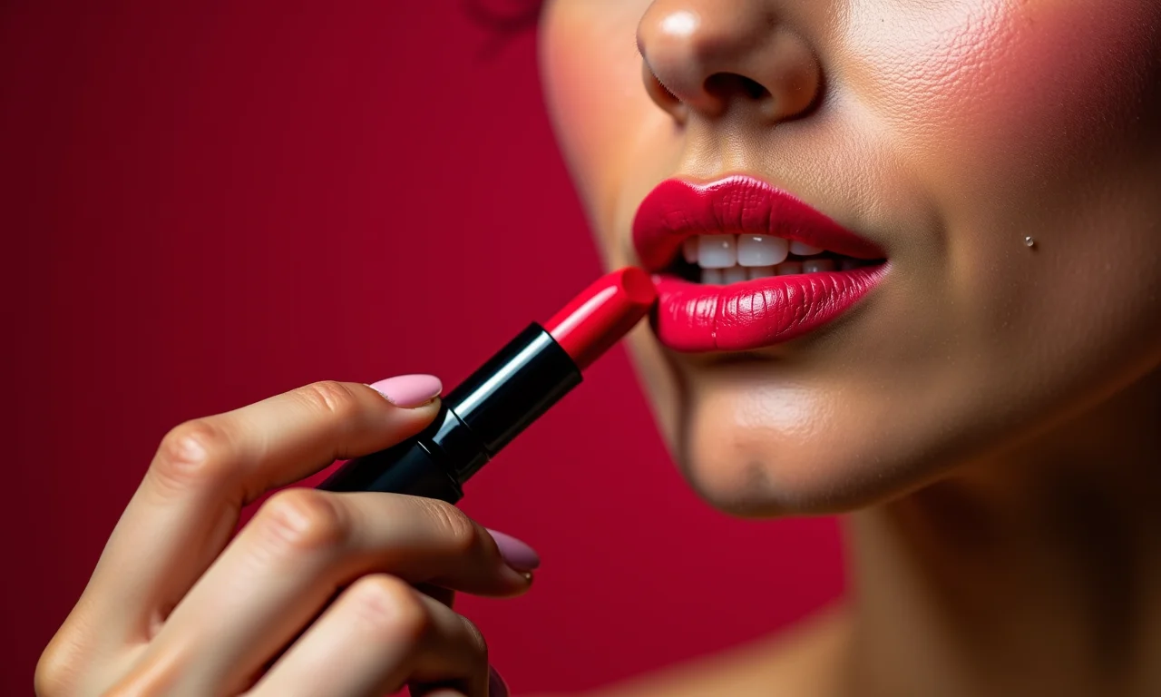 Batom vibrante na maquiagem Euphoria.
