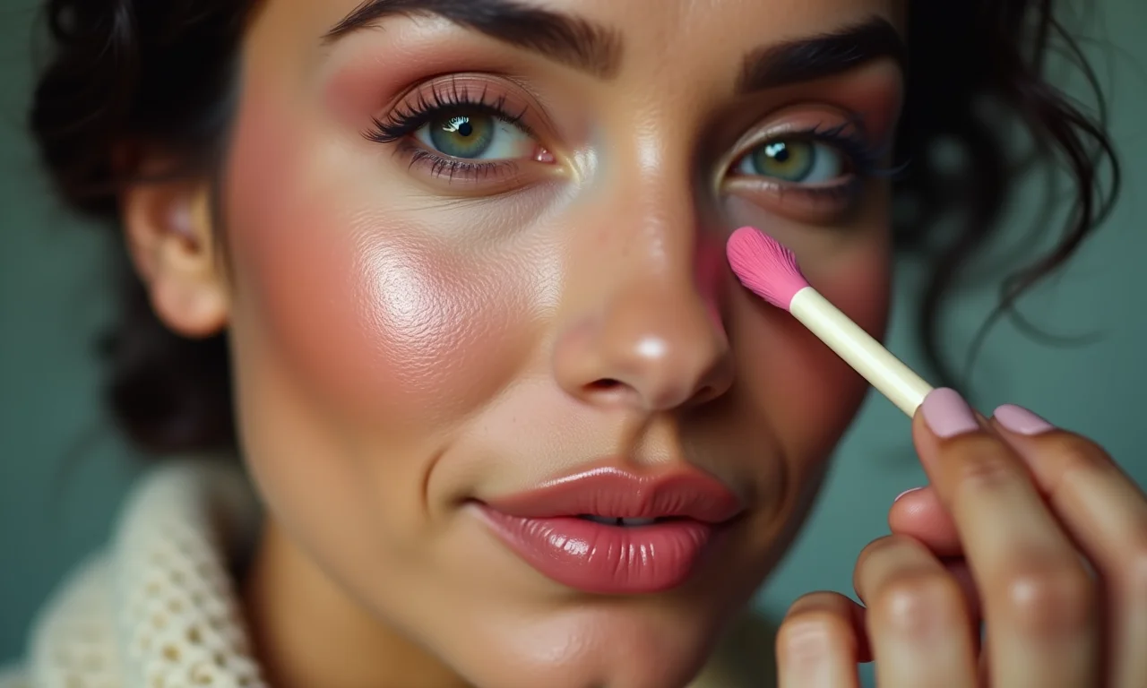 Blush cremoso para um toque natural na maquiagem estilo anos 60.